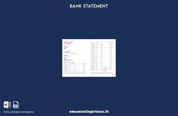 modello di pagine di parole di estratto conto bancario China Worldfirst in stile